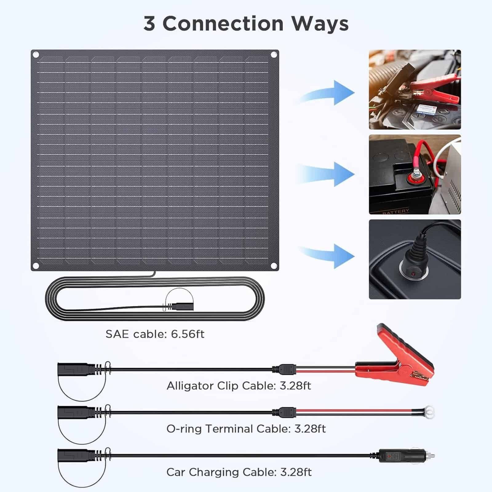 Portable Solar Module 30W Intelligent Solar Battery Maintainer - Imagen 3